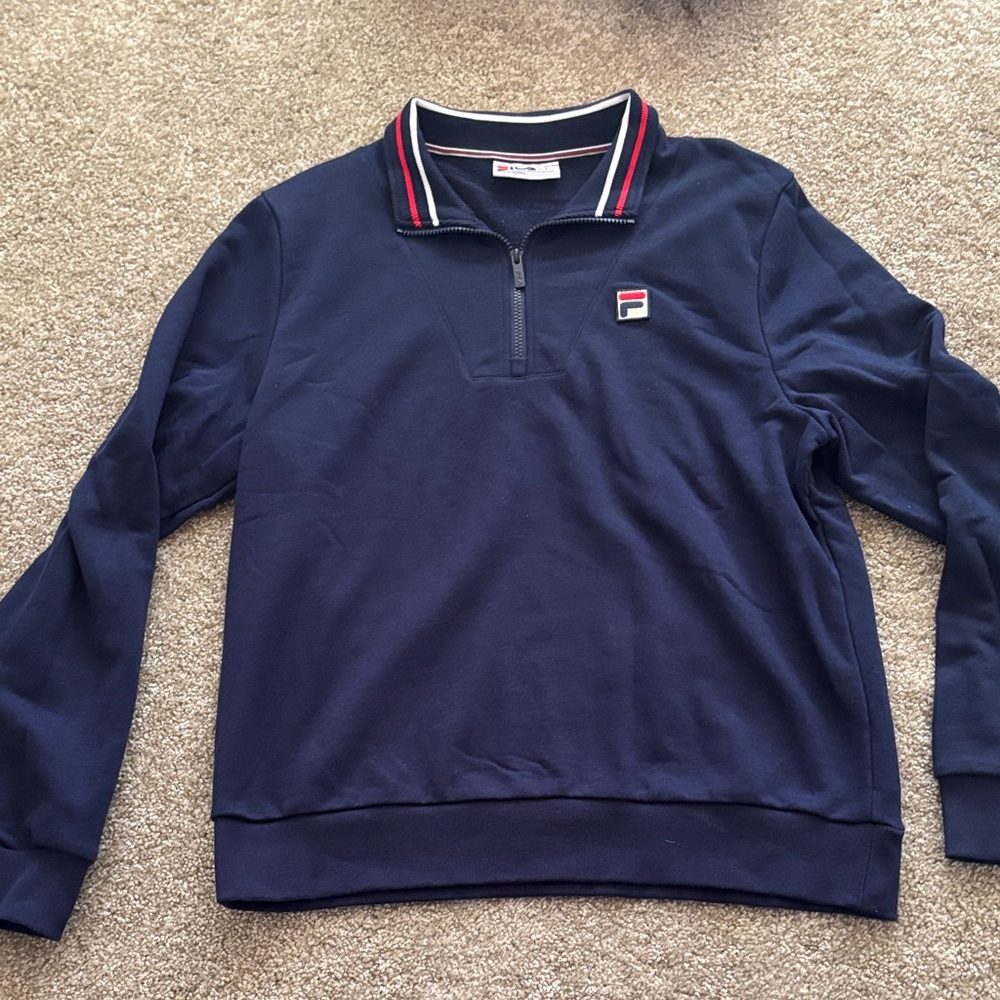 Fila Men's Zip Up Sweater in Navy Blue